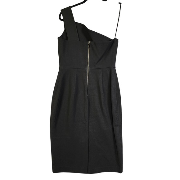 Banana Republic Roland Mouret Womens One-Shoulder Sheath Dress Size 10P Black - Picture 4 of 13